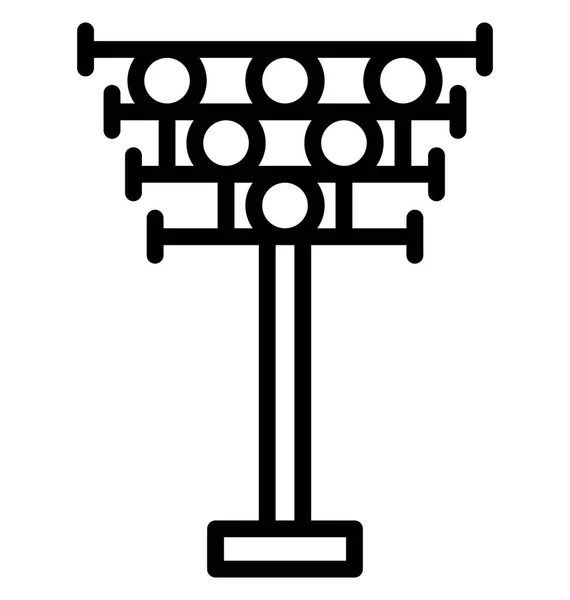 Освещение Стадиона Световая Башня Изолированная Векторная Икона Которую Можно Легко — стоковый вектор