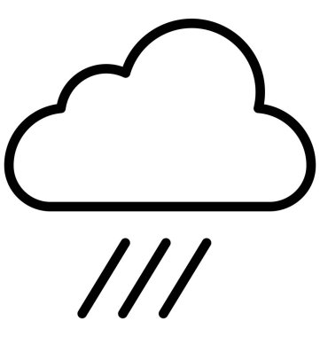 Bulut, yağmur izole edilmiş Vektör Simgesi Kolayca değiştirilebilir veya düzenlenebilir