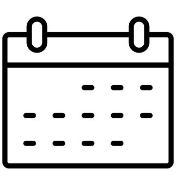 Takvim, izole edilmiş vektör simgesi kolayca değiştirilebilir veya düzenlenebilir