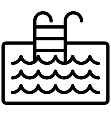 Havuz, merdiven izole edilmiş Vektör Simgesi Kolayca değiştirilebilir veya düzenlenebilir