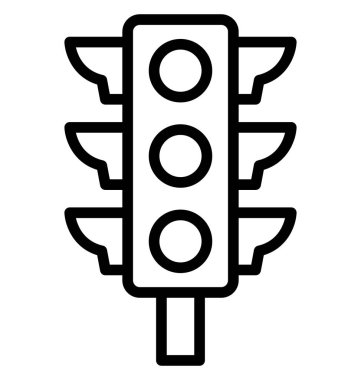 Sinyal ışıkları, trafik ışıkları Kolayca değiştirilebilen veya düzenlenebilen izole edilmiş Vektör Simgesi