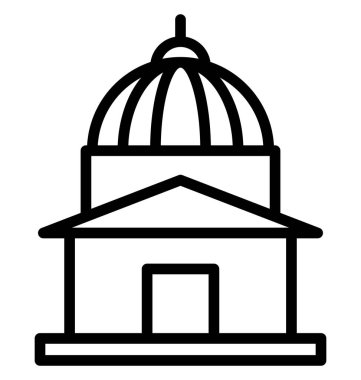 Kolayca değiştirilebilen ya da düzenlenebilen İnşa, Şapel İzole Edilmiş Vektör Simgesi