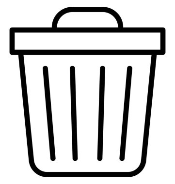 Çöp kutusu, çöp tenekesi Kolayca değiştirilebilir veya düzenlenebilir Vektör Simgesi