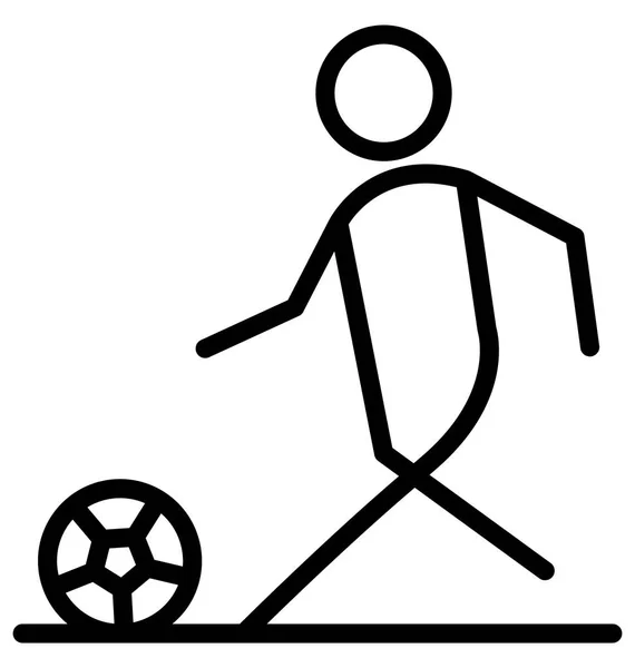 Footballer Kick Isolated Vector Icon Can Easily Modified Edited — Stock Vector