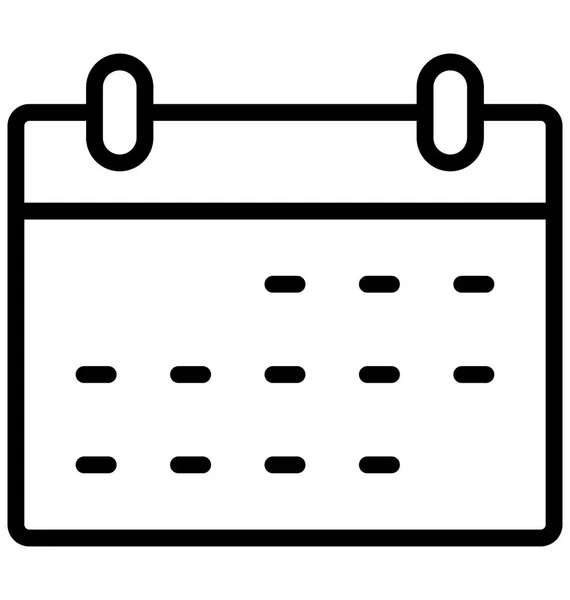 Kalender Datum Isoliertes Vektorsymbol Das Leicht Geändert Oder Bearbeitet Werden — Stockvektor