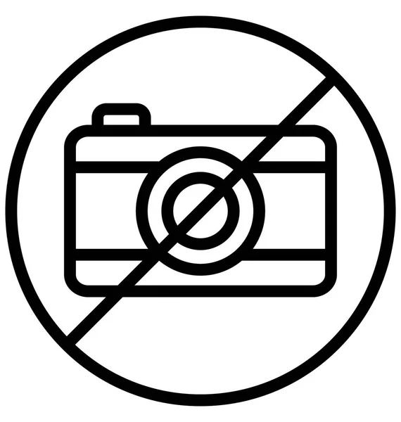 Fotoaparát Omezení Nebo Nepoužívejte Fotoaparát Izolované Vektorové Ikony Které Lze — Stockový vektor