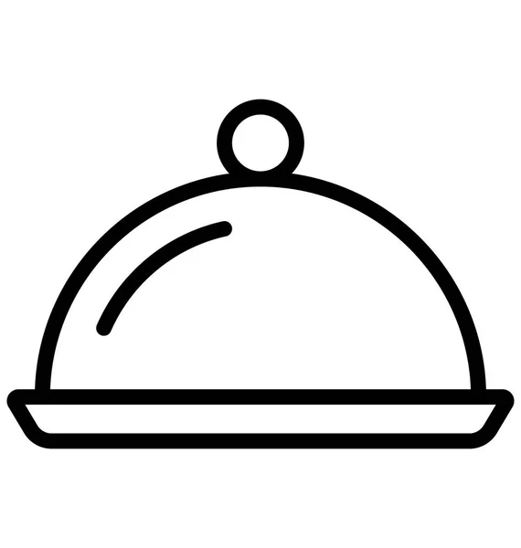 Блюдо Повара Блюдо Еды Isolated Vector Icon Которое Легко Модифицировано — стоковый вектор