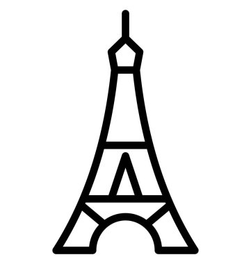 Kolayca değiştirilebilir veya düzenlenmiş izole vektör simge Eiffel, eiffel kulesi