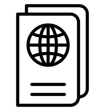 Rehber kitap, pasaport kolayca değiştirilebilir veya düzenlenmiş izole vektör simge