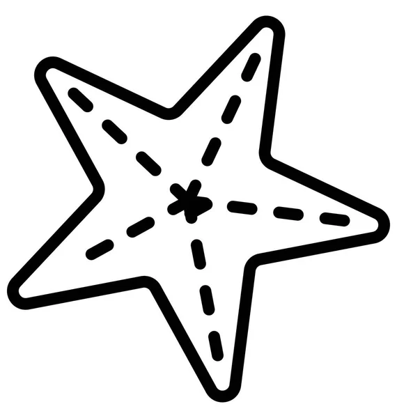 Brittle Star Szkarłupni Białym Tle Vector Icon Który Można Łatwo — Wektor stockowy