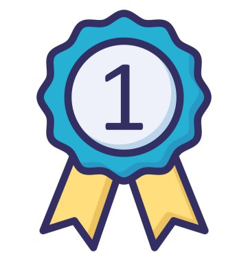 Madalya, Başarı Kolayca değiştirilebilen veya düzenlenebilen izole edilmiş Vektör Simgesi