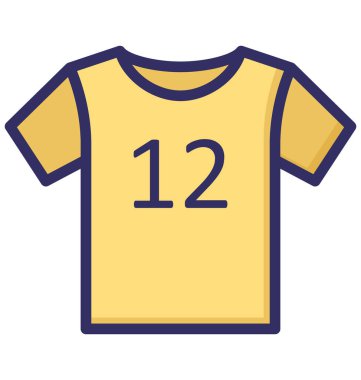 Atletizm gömleği, giysiler Kolayca değiştirilebilir veya düzenlenebilir Vektör Simgesi