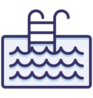 Havuz, merdiven izole edilmiş Vektör Simgesi Kolayca değiştirilebilir veya düzenlenebilir