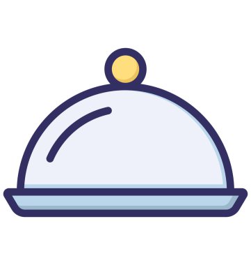 Şef tabak, yemek tabağı kolayca değiştirilebilir veya düzenlenmiş izole vektör simge