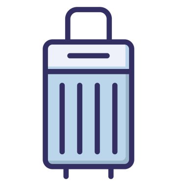 Bagaj, çanta kolayca değiştirilebilir veya düzenlenmiş izole vektör simge