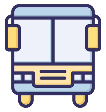 Otobüs, yolculuk izole edilmiş vektör simgesi kolayca değiştirilebilir ya da düzenlenebilir