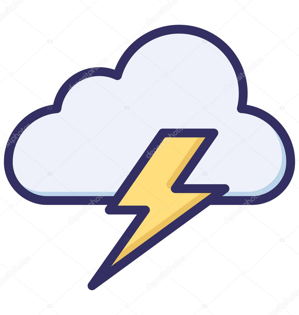 Cloud, rain storm Isolated Vector Icon that can be easily modified or edited
