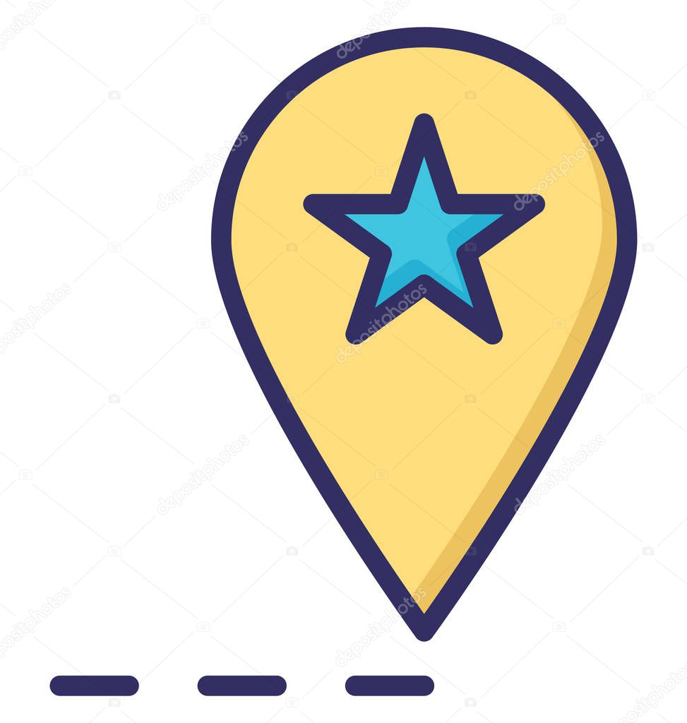 Favourite location, gps Isolated Vector Icon that can be easily modified or edited