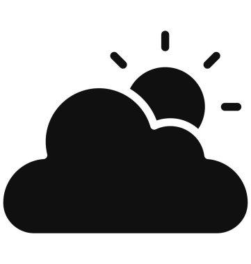 İklim, bulutlandırılmış Vektör Simgesi Kolayca değiştirilebilir ya da düzenlenebilir