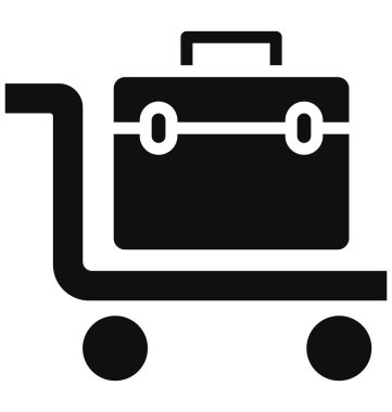 Bagaj, el kamyonu izole edilmiş Vektör Simgesi Kolayca değiştirilebilir veya düzenlenebilir