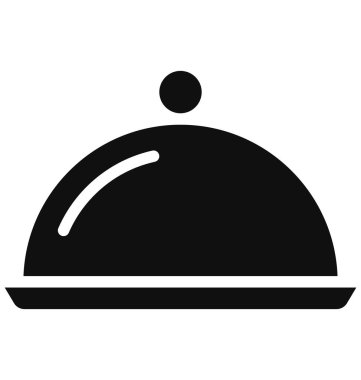 Şef tabak, yemek tabağı kolayca değiştirilebilir veya düzenlenmiş izole vektör simge