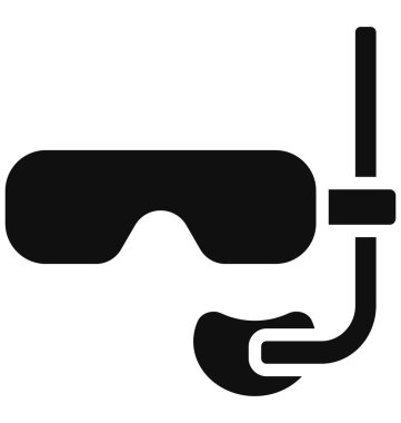 Dalış maskesi, dalış maskesi Kolayca değiştirilebilen veya düzenlenebilen izole edilmiş Vektör Simgesi