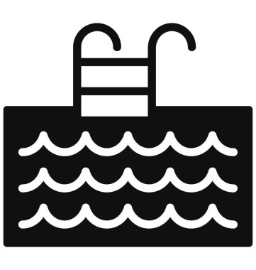 Havuz, merdiven izole edilmiş Vektör Simgesi Kolayca değiştirilebilir veya düzenlenebilir