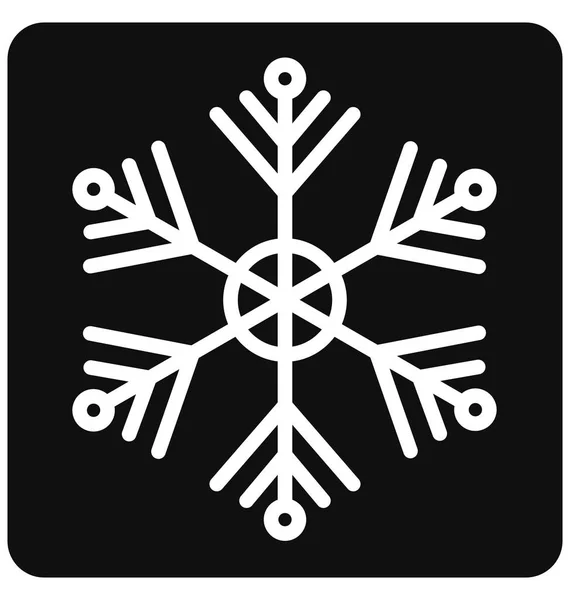 Weihnachtsflake Kristallflake Isolated Vector Icon Das Leicht Modifiziert Oder Bearbeitet — Stockvektor
