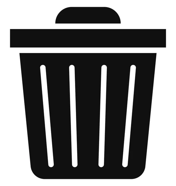Dustbin Garbage Isolated Vector Icon 수정하거나 편집할 수있는 — 스톡 벡터
