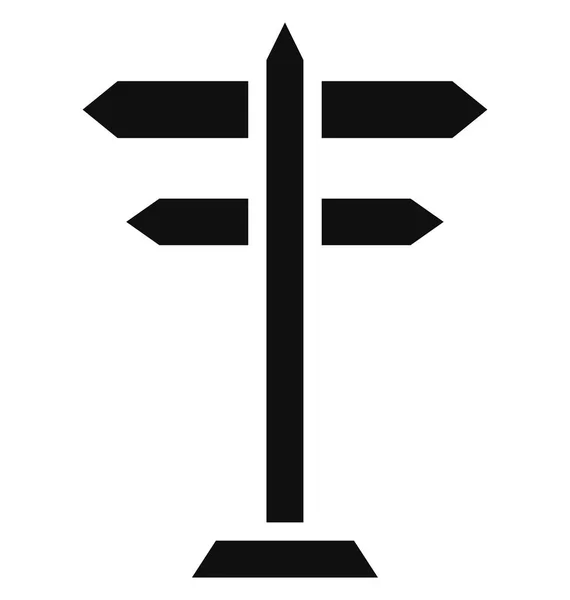 Signos Flecha Poste Dirección Icono Vectorial Aislado Que Puede Modificar — Archivo Imágenes Vectoriales