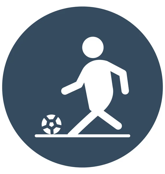 Fußballer Kick Isolated Vector Icon Das Leicht Modifiziert Oder Bearbeitet — Stockvektor