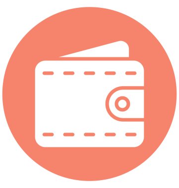 Cüzdan, finansal izole edilmiş vektör simgesi kolaylıkla değiştirilebilir ya da düzenlenebilir