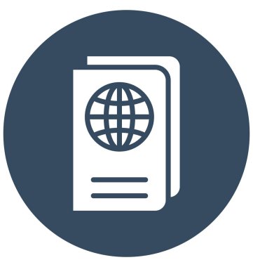 Rehber kitap, pasaport kolayca değiştirilebilir veya düzenlenmiş izole vektör simge