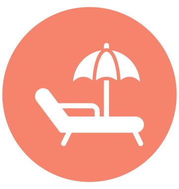 Plaj, güneş şemsiyesi izole edilmiş vektör simgesi kolayca değiştirilebilir ya da düzenlenebilir