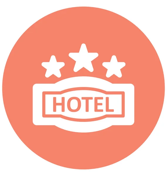 Τριών Αστέρων Ξενοδοχείο Προορισμού Απομονωμένο Εικονίδιο Διάνυσμα Που Μπορεί Εύκολα — Διανυσματικό Αρχείο