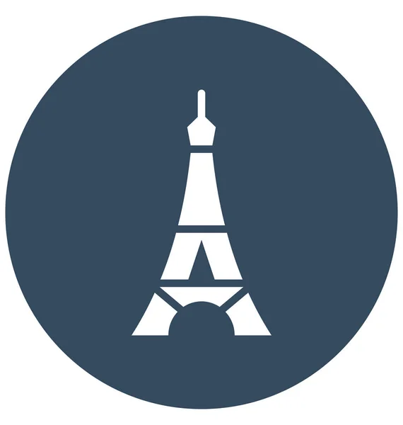 Kolayca Değiştirilebilir Veya Düzenlenmiş Izole Vektör Simge Eiffel Eiffel Kulesi — Stok Vektör