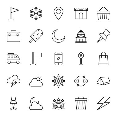 Kolayca değiştirilebilir veya düzenlenebilir Turizm İzole Edilmiş Vektör Simgeleri Paketi