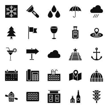 Kolayca değiştirilebilir veya düzenlenebilir Turizm İzole Edilmiş Vektör Simgeleri Paketi