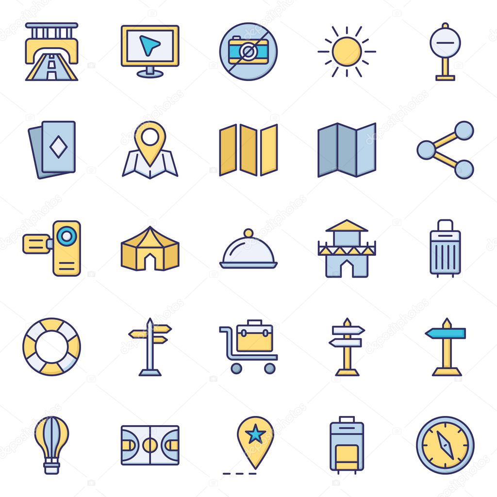 Tourism Isolated Vector Icons Pack that can be easily modified or edit