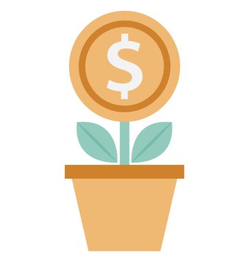 Para bitki renk izole kolayca değiştirilebilir veya düzenlediğiniz vektör simge