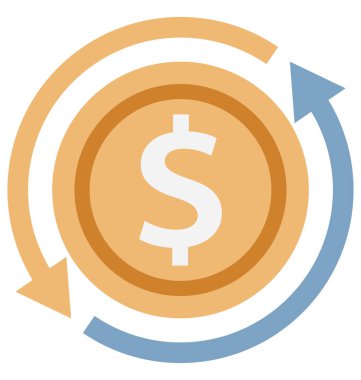 Dolar döviz renk izole kolayca değiştirilebilir veya düzenlediğiniz vektör simge