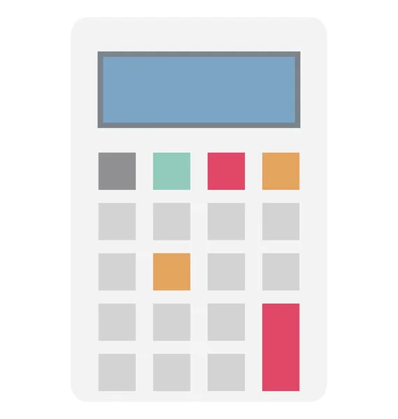 Calculator Color Isolated Vector Icon Can Easily Modified Edit — Stock Vector