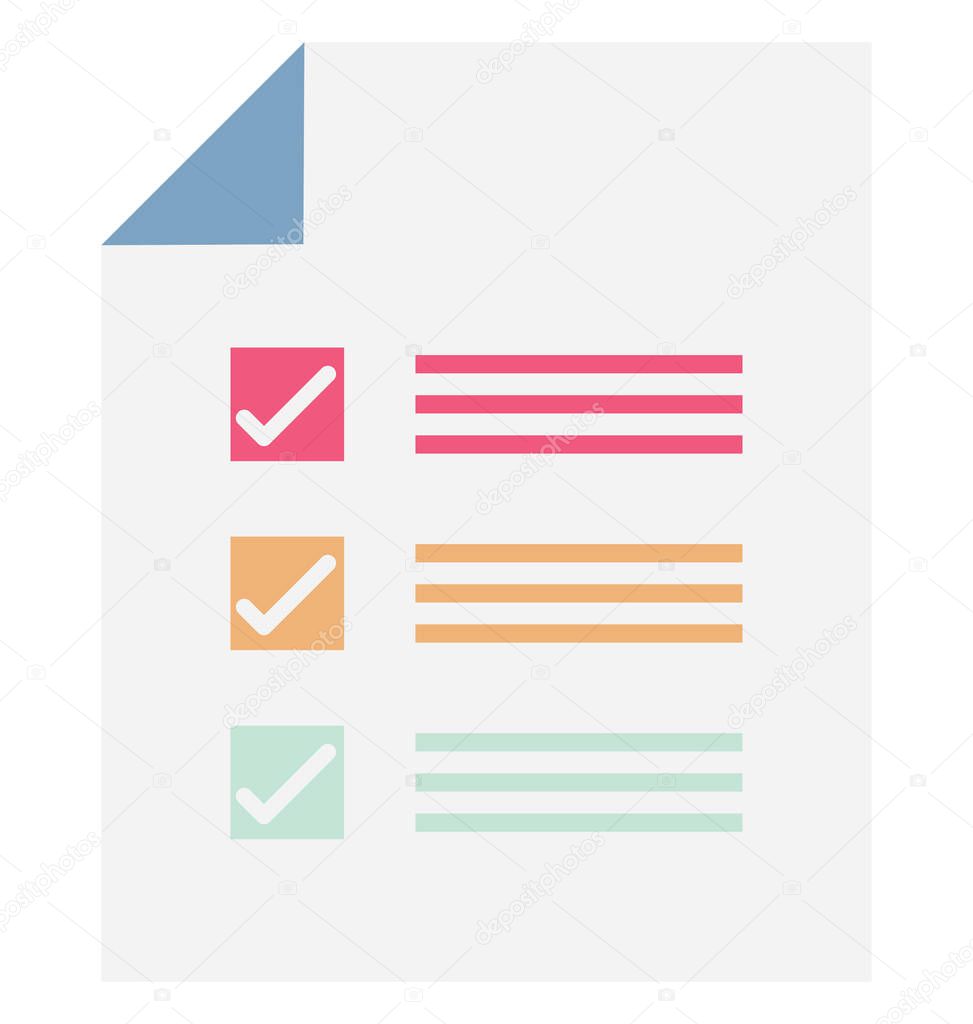 Checklist Report Color isolated Vector Icon that can be easily modified or edit