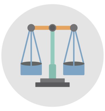 Adalet ölçek rengi izole kolayca değiştirilebilir veya düzenlediğiniz vektör simge