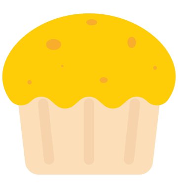 Kolayca değiştirilebilir veya düzenlediğiniz Cupcake vektör çizim simgesi
