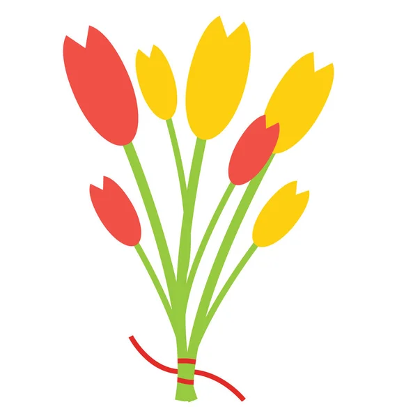 Bouquet Fleur Vectorielle Icône Qui Peut Être Facilement Modifié Éditer — Image vectorielle