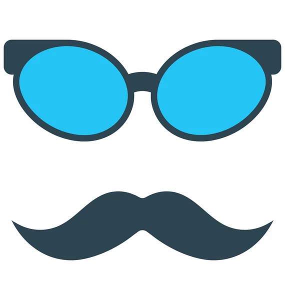 Hipster Mask Bigode Vector Icon Que Pode Ser Facilmente Modificado —  Vetores de Stock