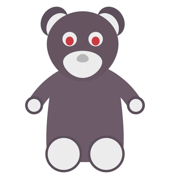 Teddy Bear Kolorowe Vector Icon Który Mogą Być Łatwo Modyfikowane — Wektor stockowy