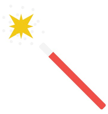 Kolayca değiştirilebilir veya düzenlediğiniz sihirli değnek vektör simgesi