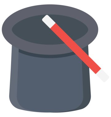 Sihirbaz şapka, sihirbaz kap kolayca değiştirilebilir veya düzenleme vektör simge